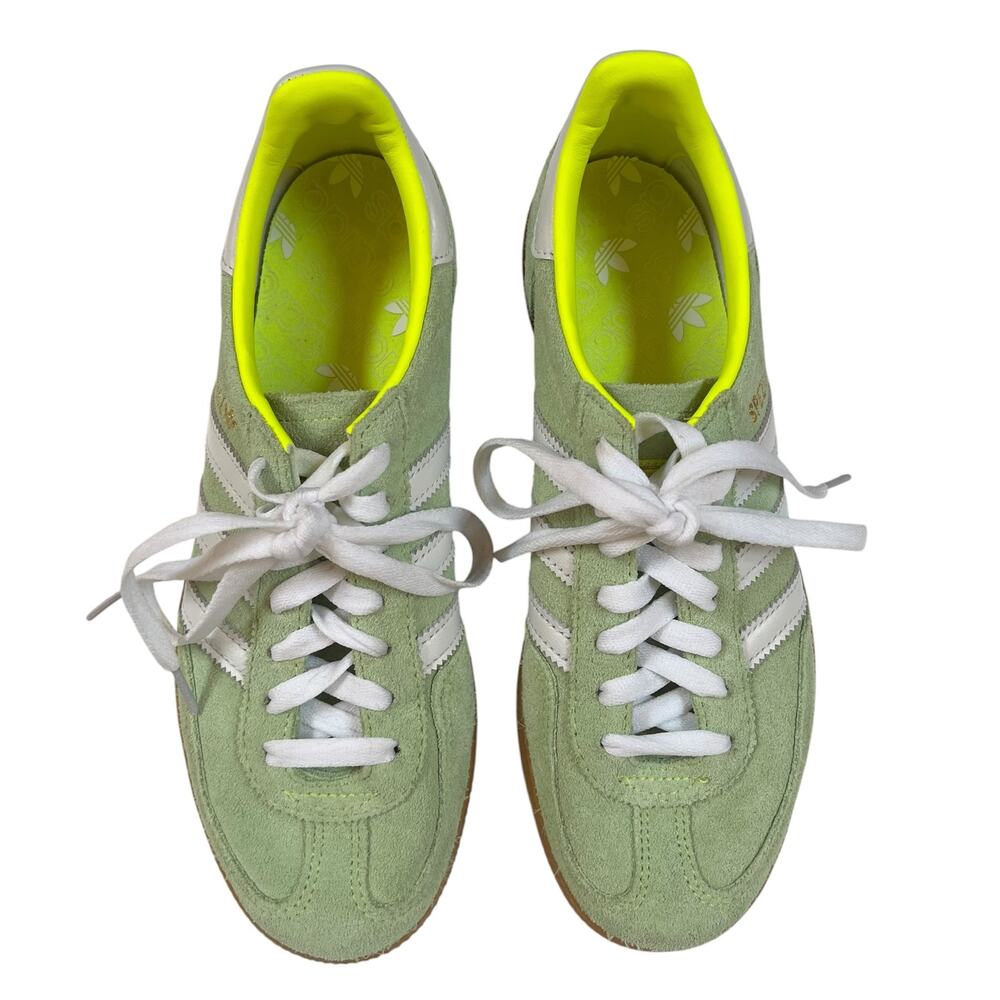 Adidas Handball Spezial Sneakers Womens US 7.5 Green Suede Gum Sole Casual Shoes